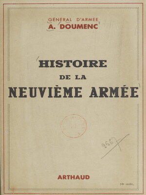 cover image of Histoire de la neuvième armée